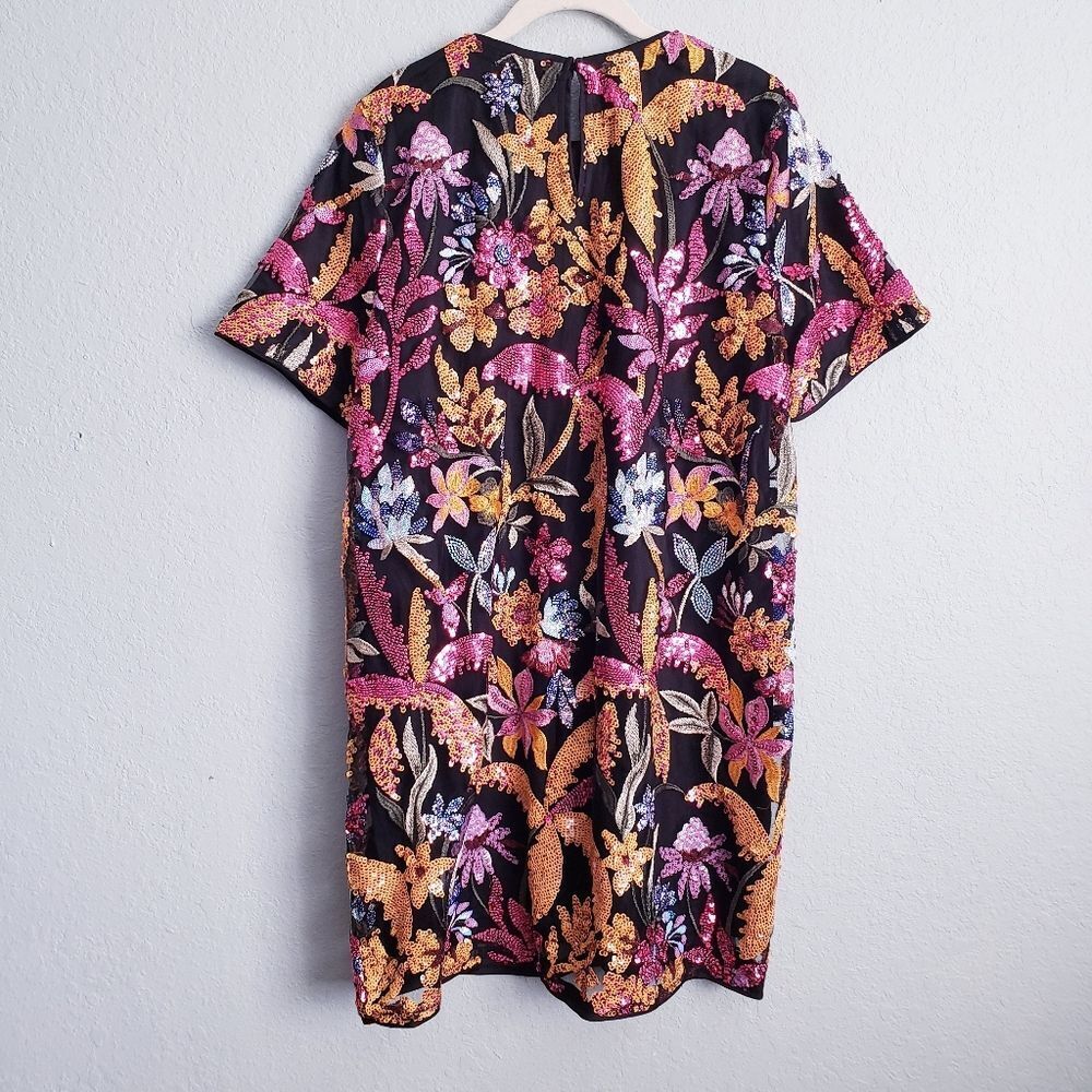 Baltic Born Patricia Floral Sequin Black Mini Dress - Picture 4 of 5